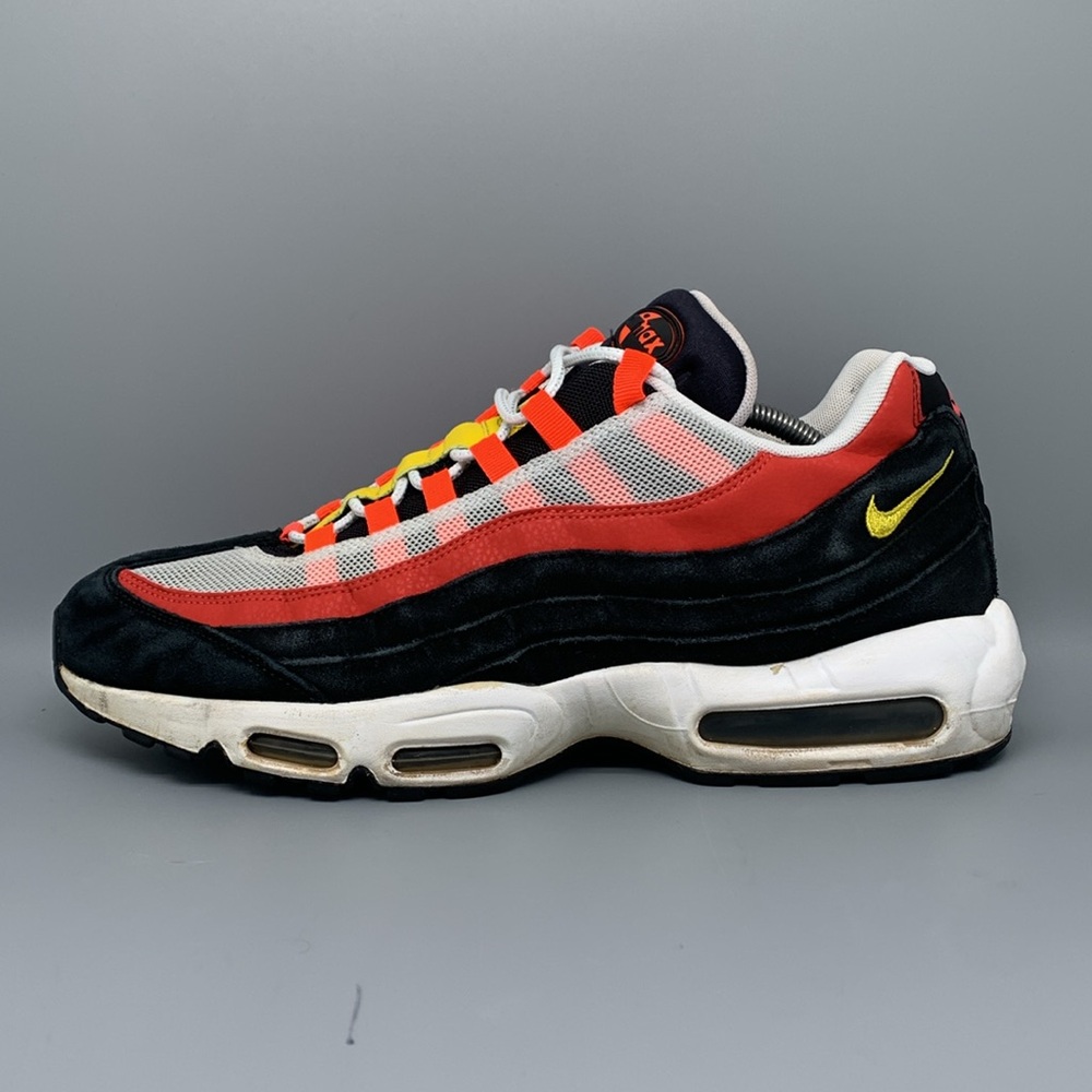 Nike Air Max 95 Black Crimson Yellow‎ Running Shoes AT9865-101 Men's Sz 13 - Picture 7 of 10